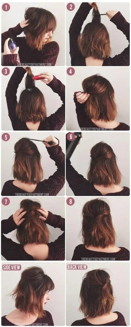 Повседневные прически на каре в домашних условиях 17 Peinados sencillos para dominar tu cabello Peinados cabello corto, Peinados f