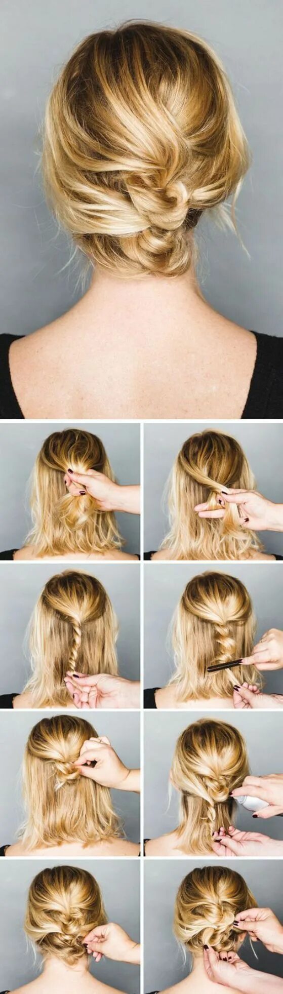 Повседневные прически на средние тонкие волосы 30 Peinados para cabello corto tutoriales y las última tendencias Formal hairsty