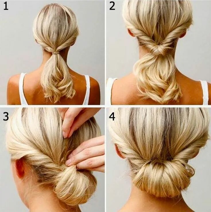 Повседневные прически на средние тонкие волосы Peinado sencillo para cabello corto Chignon hair, Updo hairstyles tutorials, Hai