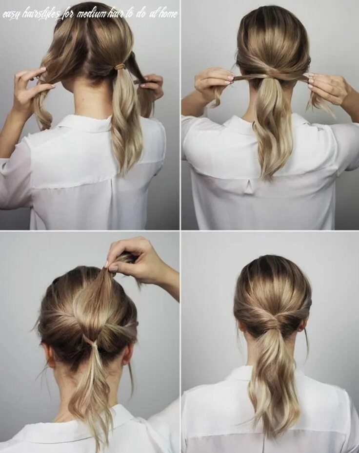 Повседневные прически на средние тонкие волосы 9 Easy Hairstyles For Medium Hair To Do At Home Office hairstyles, Long hair sty