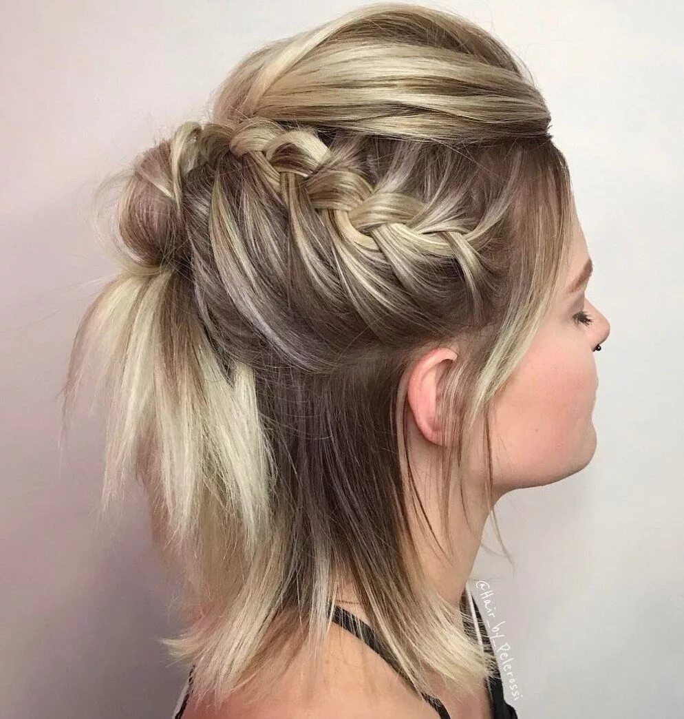 Повседневные прически на средние тонкие волосы 40 Gorgeous Braided Hairstyles for Short Hair - Tutorials and Inspiration Short 