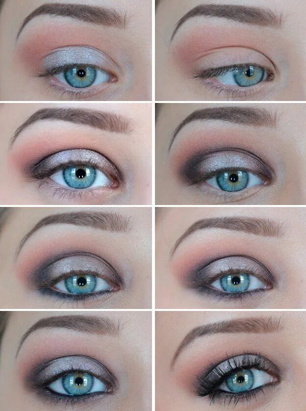 Повседневный макияж для голубых глаз пошагово 12 Incredible Makeup Tutorials For Blue Eyes Makeup für blaue augen, Lidschatten