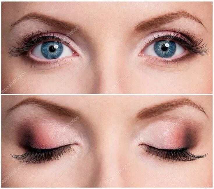 Повседневный макияж для нависшего века Blue eyes - Stock Photo , #spon, #eyes, #Blue, #Photo, #Stock #AD Makeup für bla