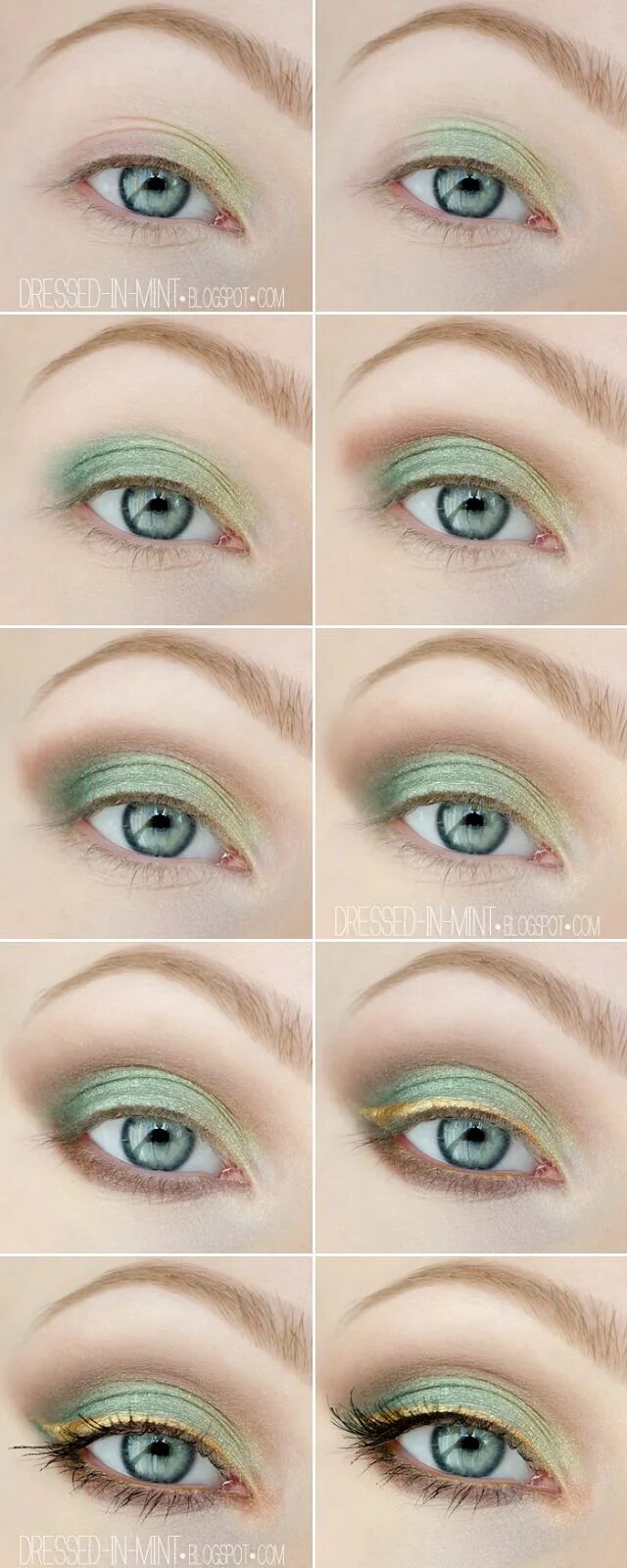 Повседневный макияж для зеленых глаз Mint Makeup Tutorial - Garden of Eden Palette