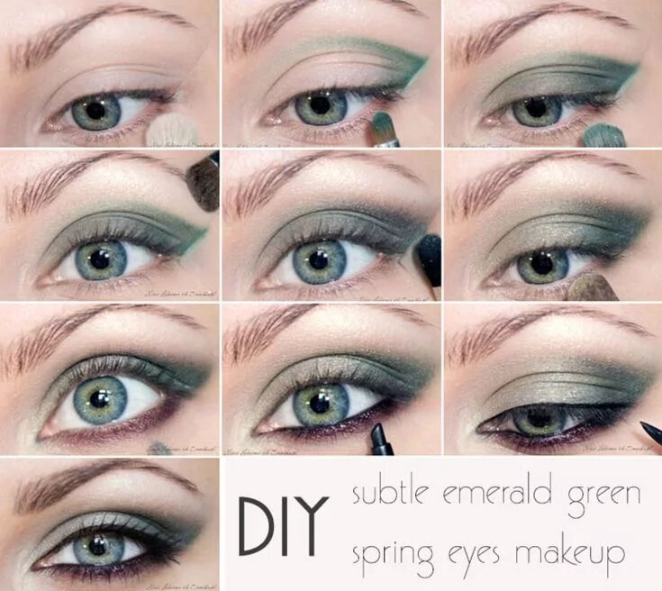 Повседневный макияж для зеленых глаз пошагово 10 Green Eyes Makeup Ideas For Spring - StyleFrizz Spring eye makeup, Makeup for