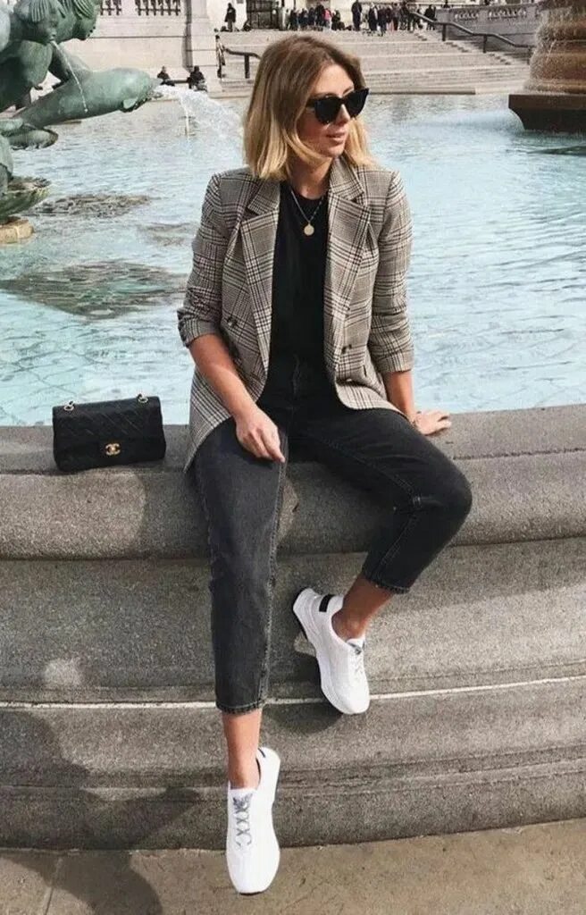 Повседневный стиль женский 2024 29 top looks outfit ideas with blazer you have to try 23 в 2020 г Наряд с черным