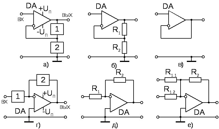 Повторитель на операционном усилителе схема Задание для самостоятельной работы
