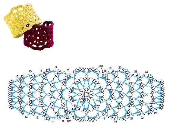 Повязка крючком схема 6 (564x438, 218Kb) Crochet jewelry patterns, Crochet jewelry, Crochet bracelet p