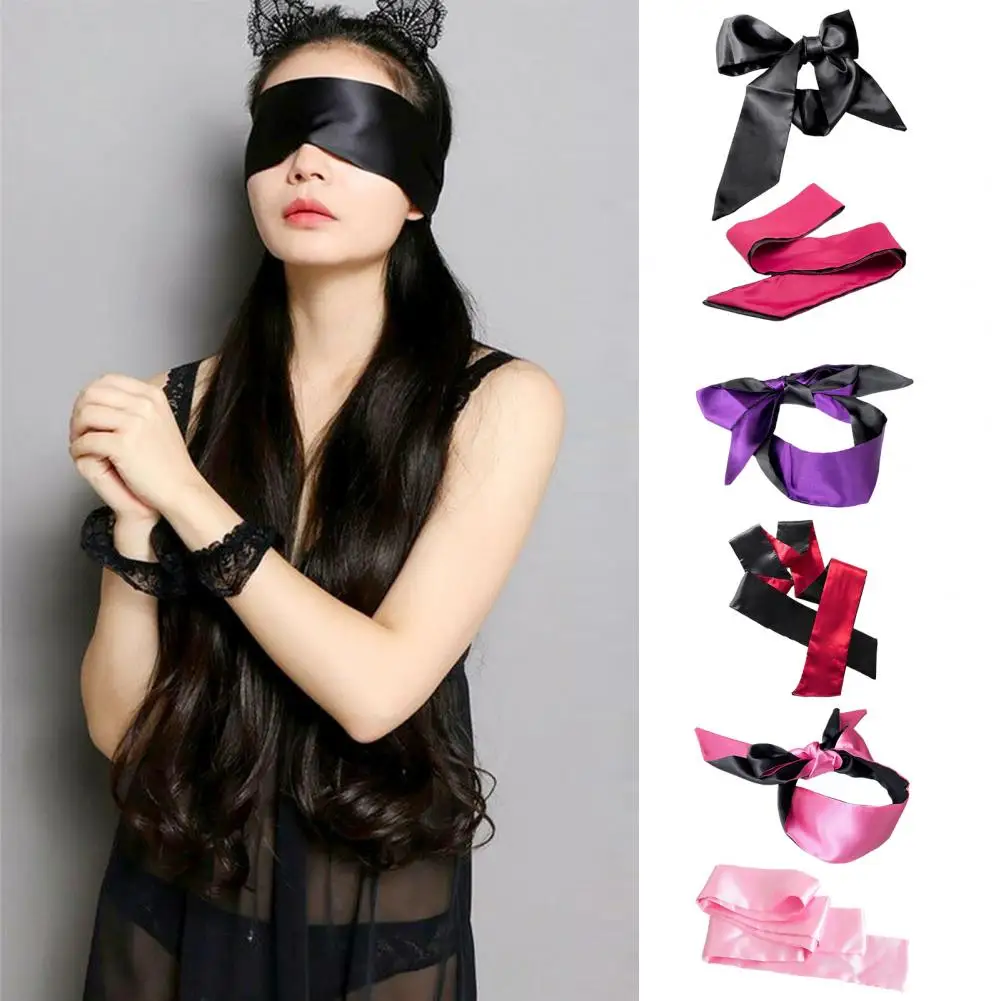 Повязка на глаза фото Women Blindfold Satin Lace-up Blindfold for Stage Performance Self-bondage Costu