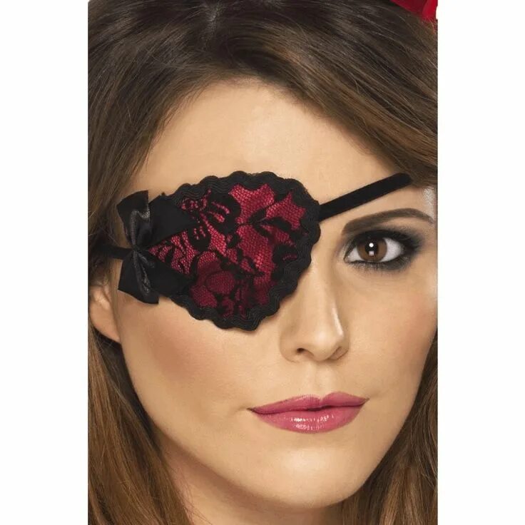 Повязка на глаза фото Red with Black Lace Pirate Eyepatch Eyepatch, Ladies fancy dress, Pirate woman