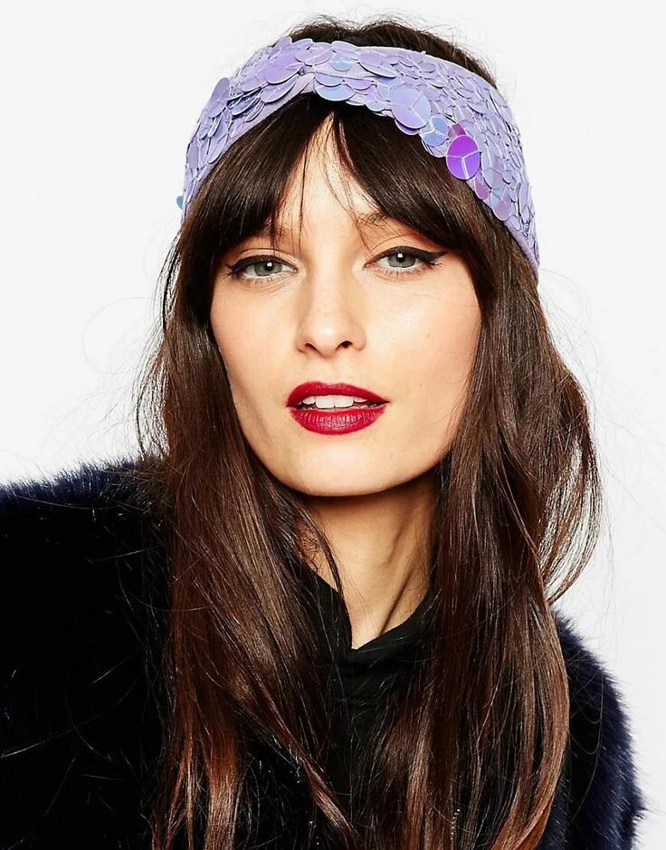 Повязка на голову с челкой фото LOVE this from ASOS! Headbands, Sequin headbands