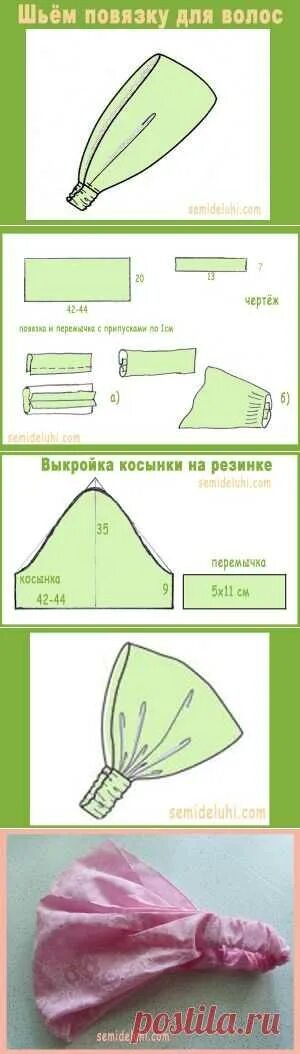 Повязка сшить своими руками выкройка Косынка на резинке своими руками ШЬЮ САМА! Постила