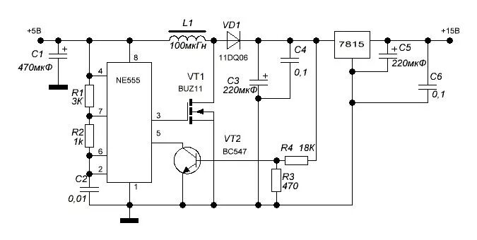 Повышающий преобразователь dc dc своими руками схема Повышающий DC-DC преобразователь 5В/15В rcl-radio.ru Преобразователь, Электронна