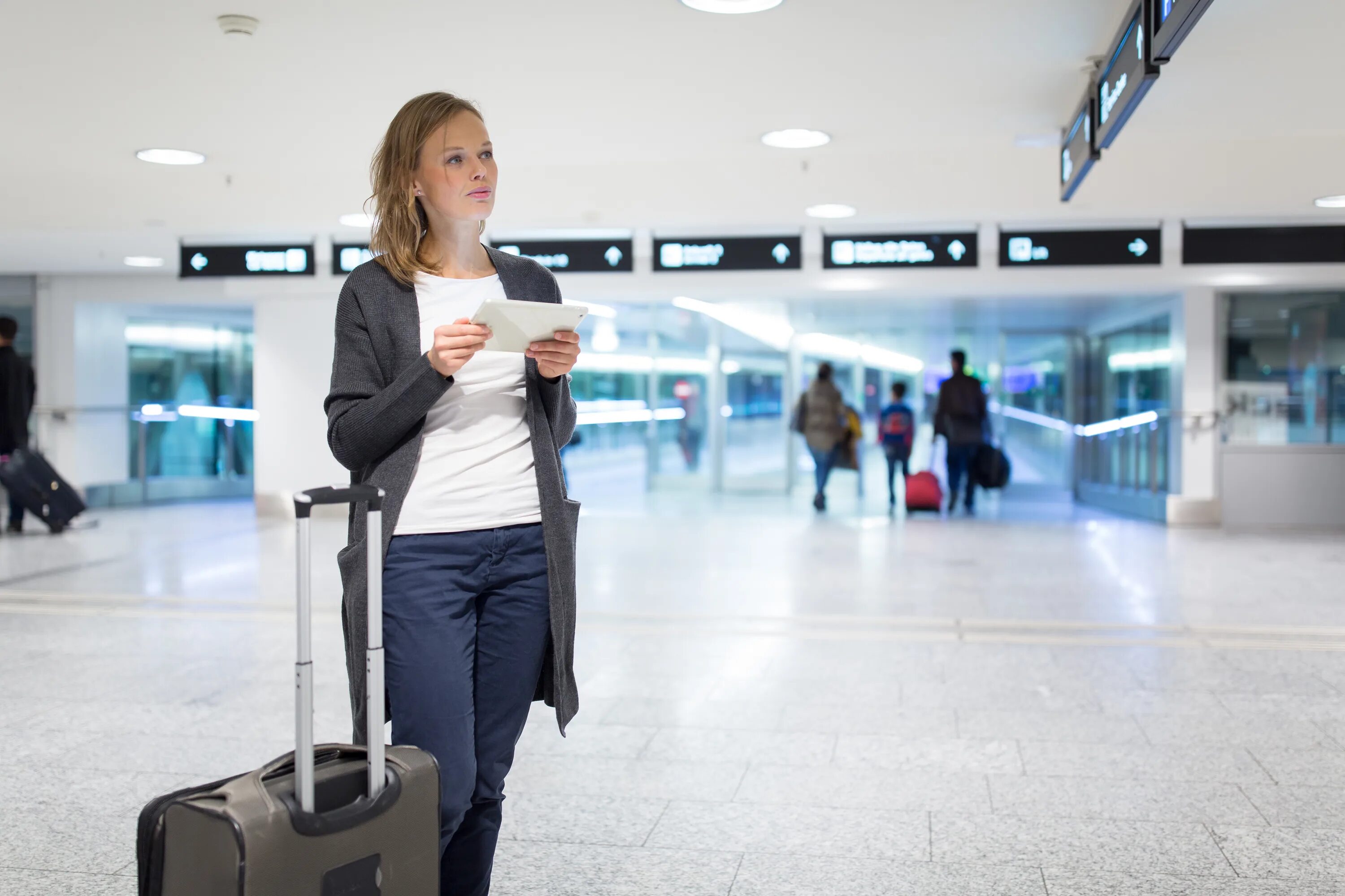 Поза для фото в аэропорту The passengers at the airport