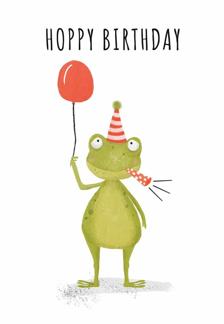 Поздравить с днем рождения картинки прикольные Hoppy frog - Birthday Card (Free) Greetings Island Happy birthday illustration, 