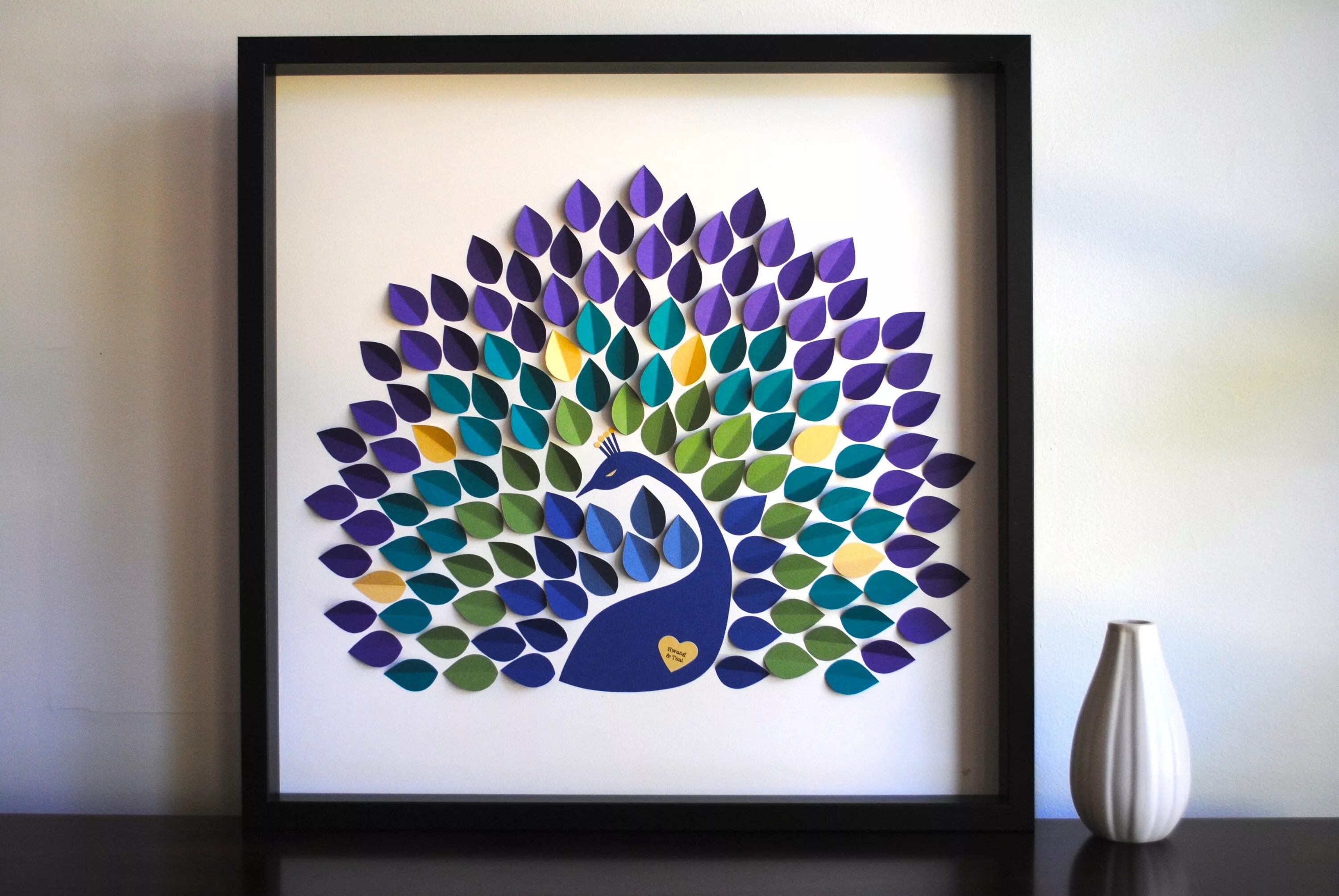 Поздравительная открытка панно для интерьера 4 класс peacock guest book Paint chip art, Peacock wall art, Chip art