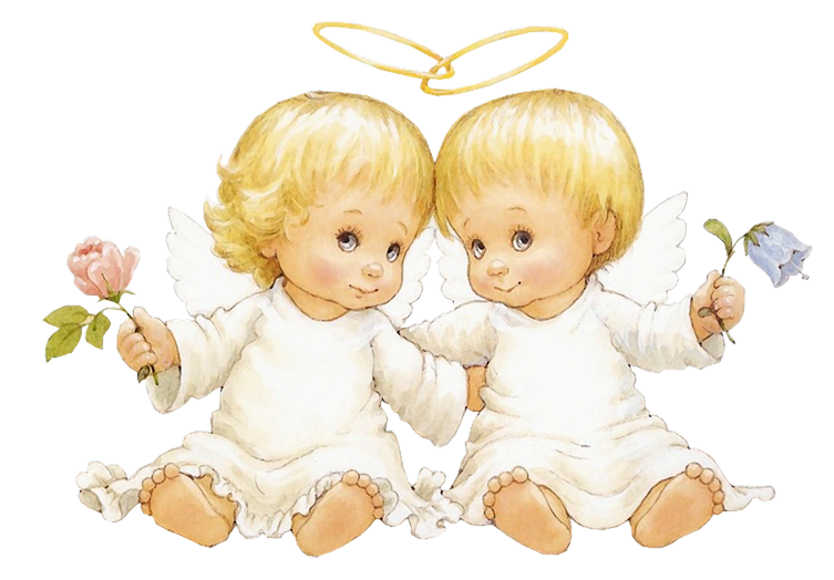 Поздравление с днем рождения близнецам женщинам картинки Two Baby Angels With Flowers Free Clipart Angel pictures, Baby angel, Morehead