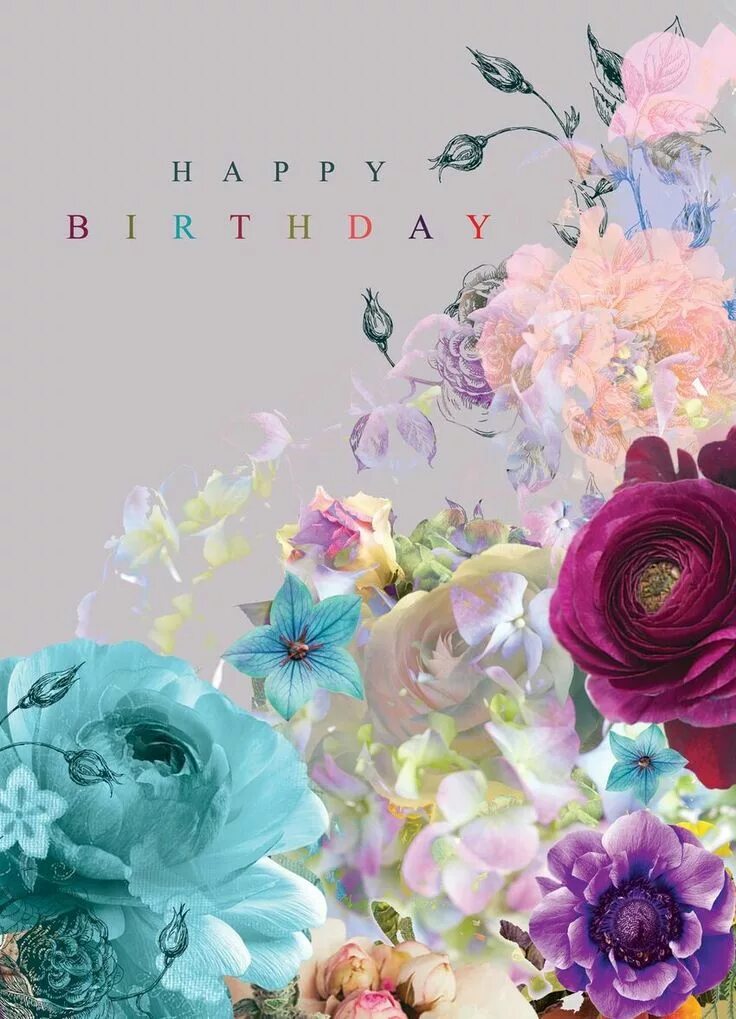 Поздравление с днем рождения женщине современные картинки Pin by Iffat on Cards Happy birthday art, Happy birthday flower, Happy birthday 