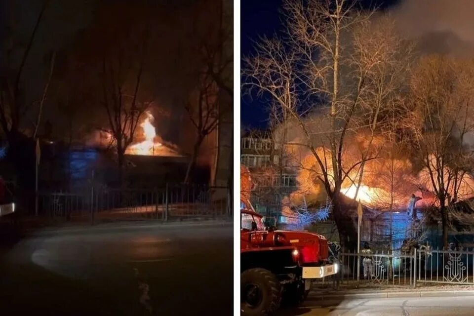 Пожар в хабаровске фото В ночном пожаре в центре Хабаровска погиб мужчина - KP.RU