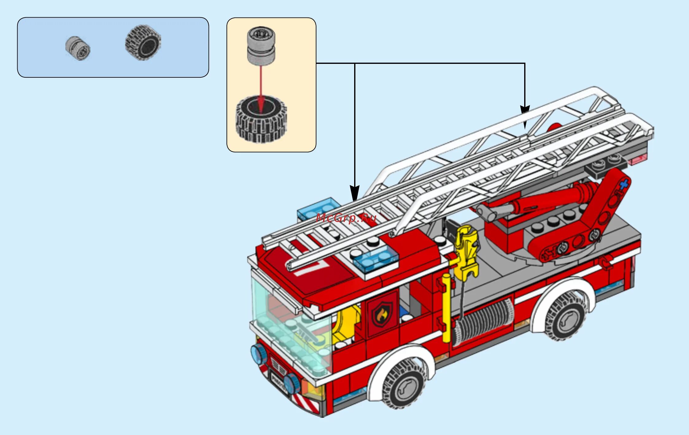 Пожарная машина инструкция сборки Lego city пожарный автомобиль с лестницей Инструкция по эксплуатации онлайн 78/8