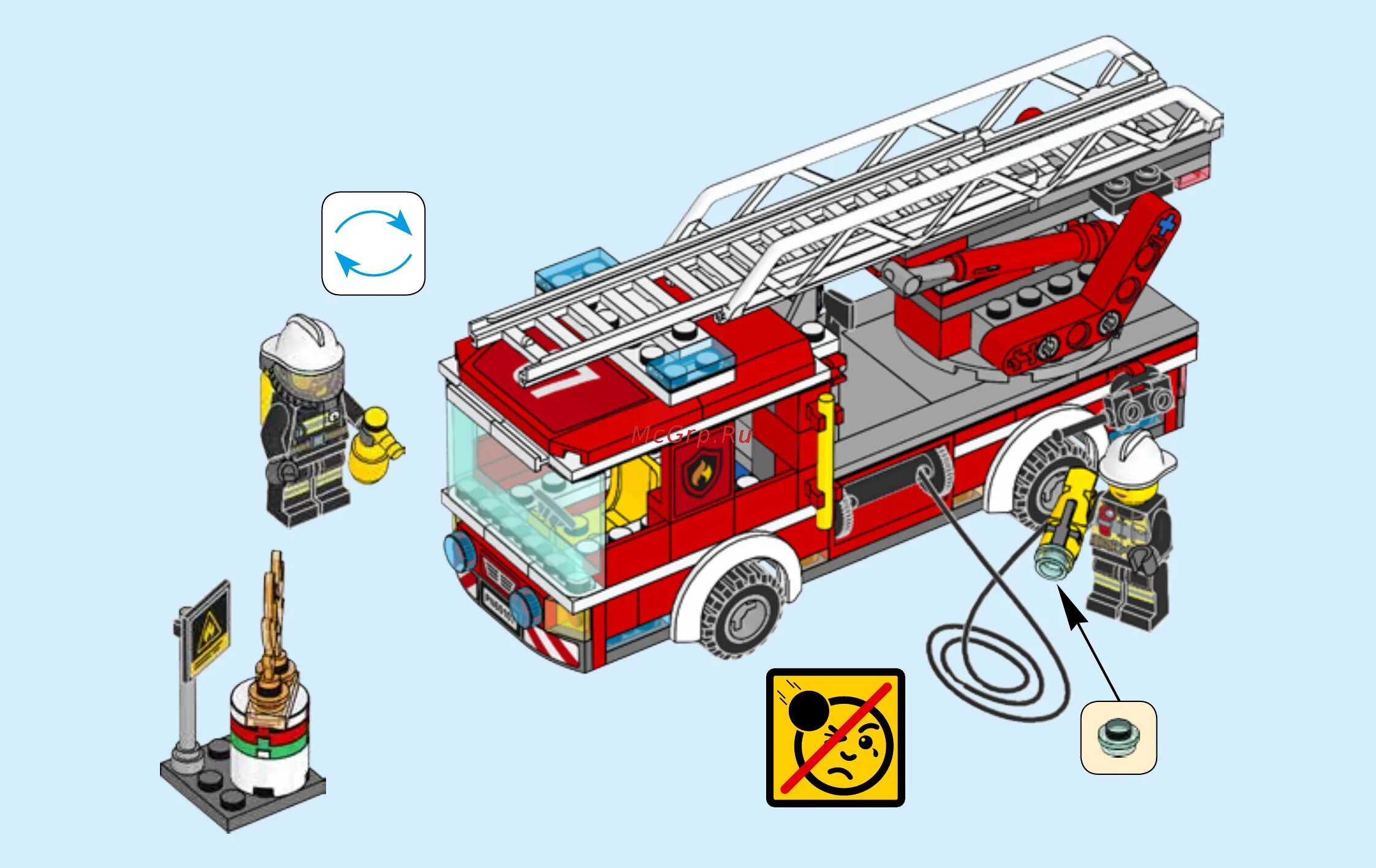 Пожарная машина инструкция сборки Lego City Fire Пожарный автомобиль с лестницей (60107) Инструкция по эксплуатаци