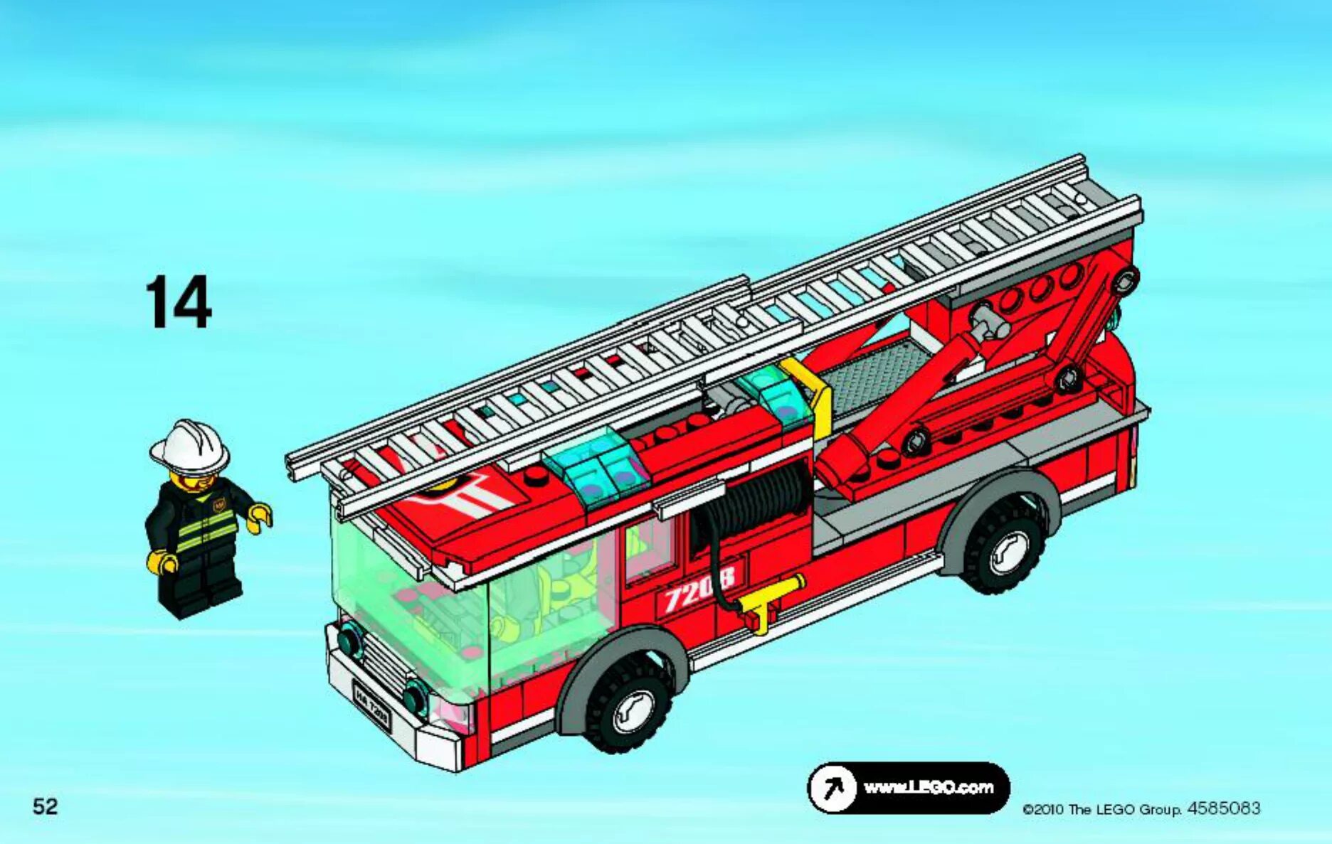 Пожарная машина инструкция сборки Manual Lego City Fire - CITY Fire 7208 (page 52 of 52) (English, German, Dutch, 