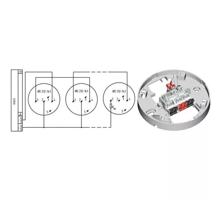 Пожарный датчик рубеж подключение Извещатель дымовой ИП-212-141