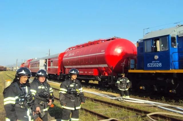 Пожарный поезд филиала ФГП ВО ЖДТ России на Западно-Сибирской ж.д. принял участи