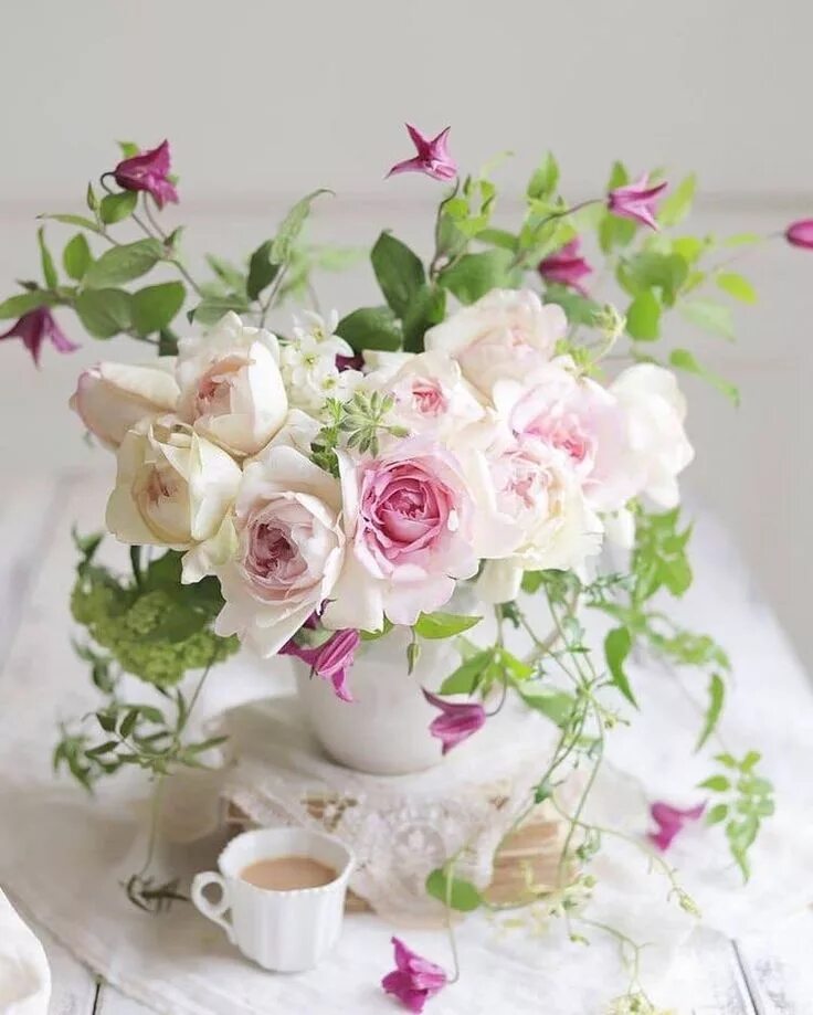 Пожелание доброго утра букеты цветов картинки Pin on **Soft Pink Flowers** Beautiful flower arrangements, Pretty flowers, Flow