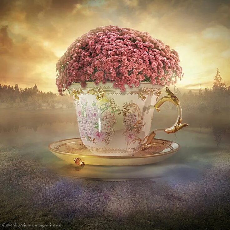 Пожелание доброго утра картинки сказочные красивые teacup / 500px Surreal art, Cup art, Photo manipulation