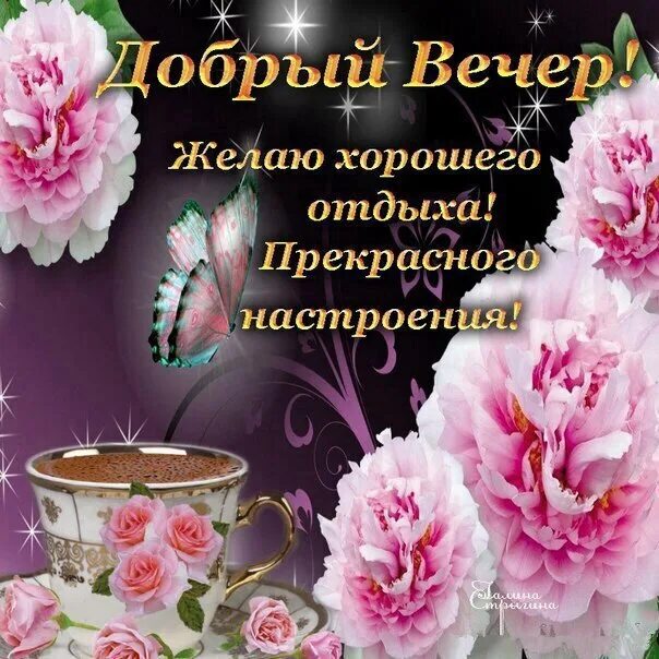 Пожелания доброго вечера женщине фото красивые ОТКРЫТКИ on Viber