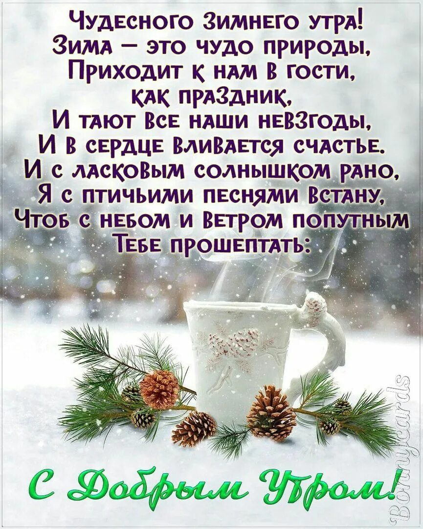 Пожелания доброго зимнего утра с картинками Одноклассники Доброе утро, Зимние цитаты, Дневные цитаты