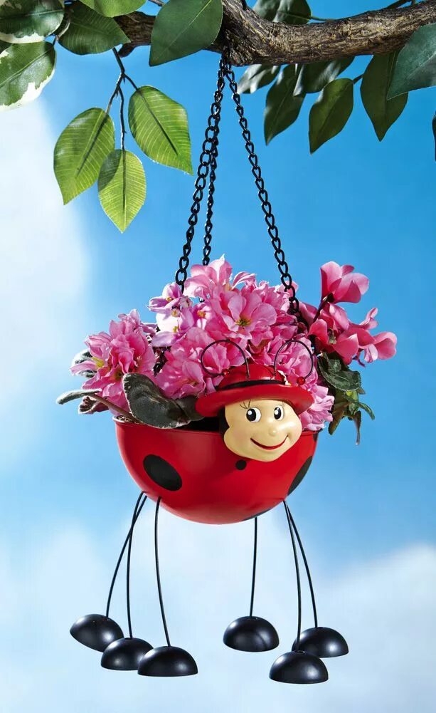 Пожелания хорошего дня необычные картинки новые NEW IN DDC-GIFT SHOP!**--Ladybug Hanging Garden Planter Decoration!! So cute! ht