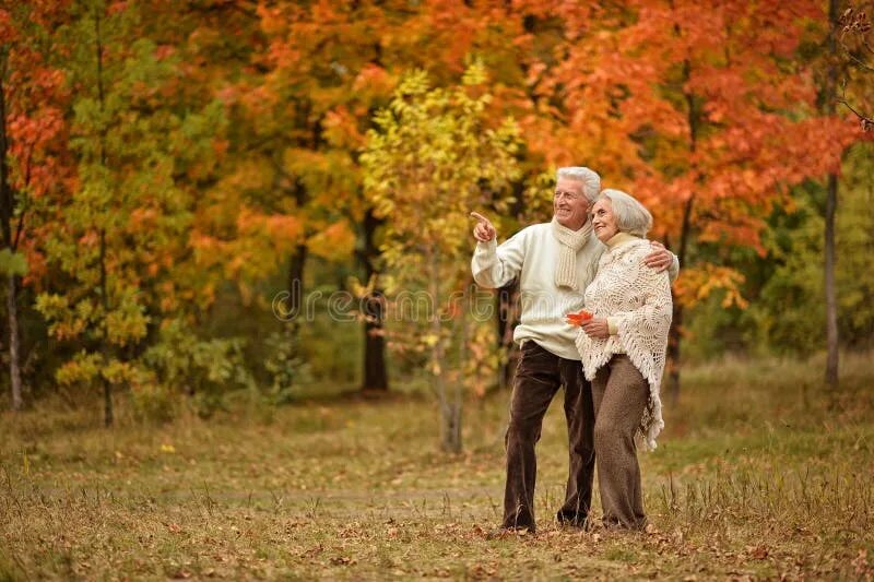 Пожилые люди осенью фото Happy Family Portrait with Grandparents; Happy Family Offspring Concept Stock Im