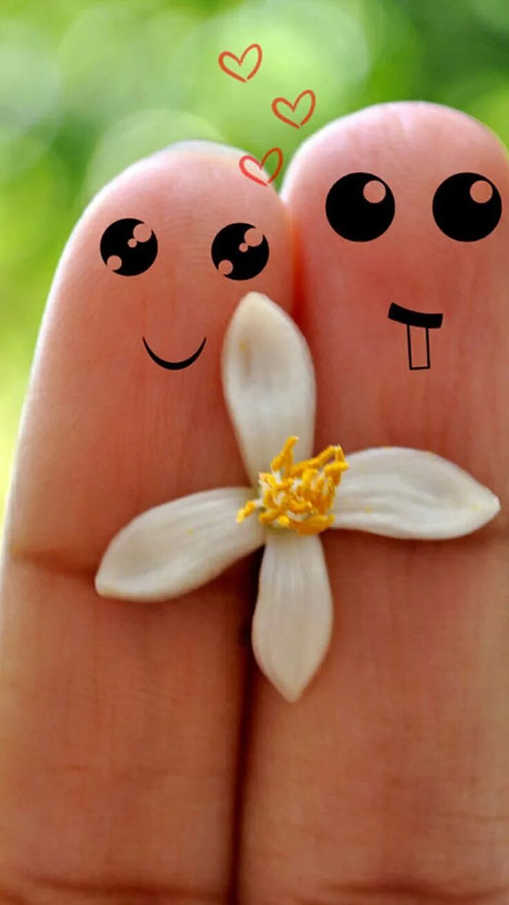 Позитивная картинка на аву Cute Love Cartoon Couple Fingers iPhone 6 Wallpaper Download iPhone Wallpapers, 