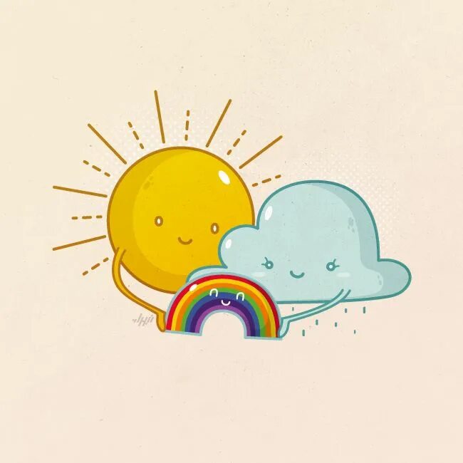 Позитивная милая картинка rainbows Funny illustration, Cute illustration, Cute drawings