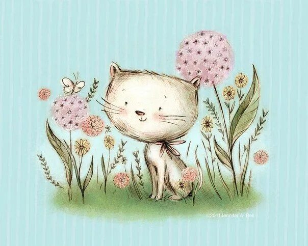 Позитивная милая картинка Pin by MAVI on ILLUSTRATIONS FOR CHILDREN Cats illustration, Cute art, Illustrat