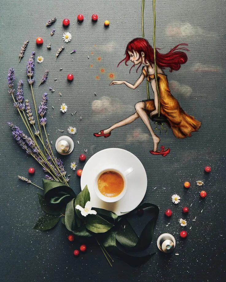 Позитивное утро для девушки картинки Creative Series For Nespresso Atelier Cinzia Bolognesi Coffee art, Coffee love, 