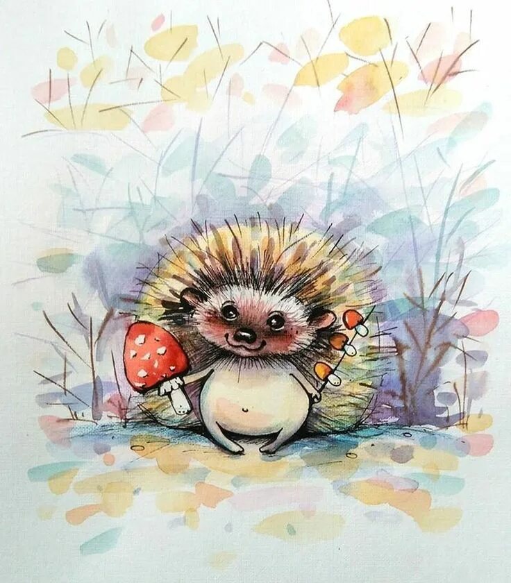 Позитивный ежик картинки Яндекс.Картинки: поиск похожих картинок Hedgehog art, Artist painting, Hedgehog 