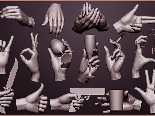 Позы рук для фото Page 3 of Hand 3D Models CGTrader