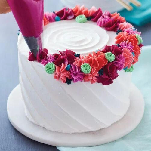 Пп кремы для оформления торта Bright Flower Ring Cake Cake decorating, Cake, Creative cakes