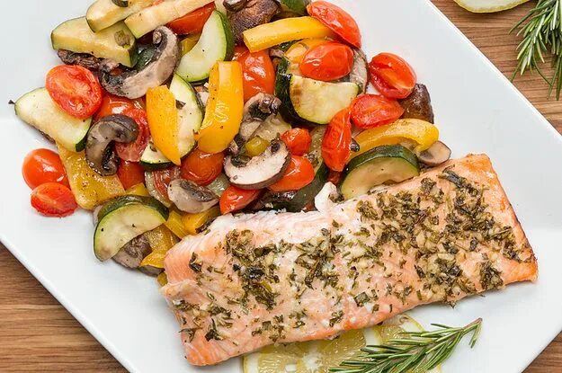 Пп рецепты в духовке с фото Make Dinner In 30 Minutes With This One-Pan Lemon Herb Salmon Salmon dishes, Sal