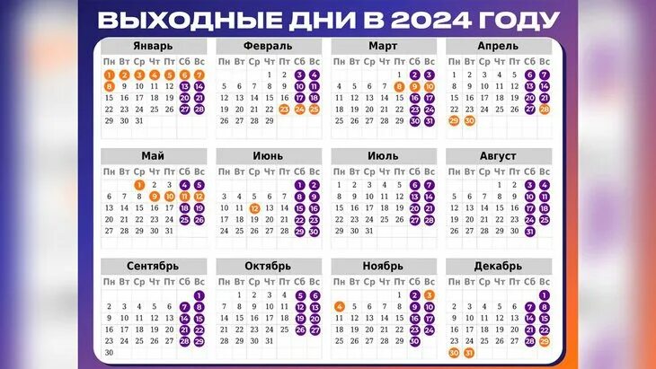 Пр календарь 2024 с праздниками и выходными Новогодние каникулы в 2024 году продлятся 10 дней - Москва 24, 18.08.2023