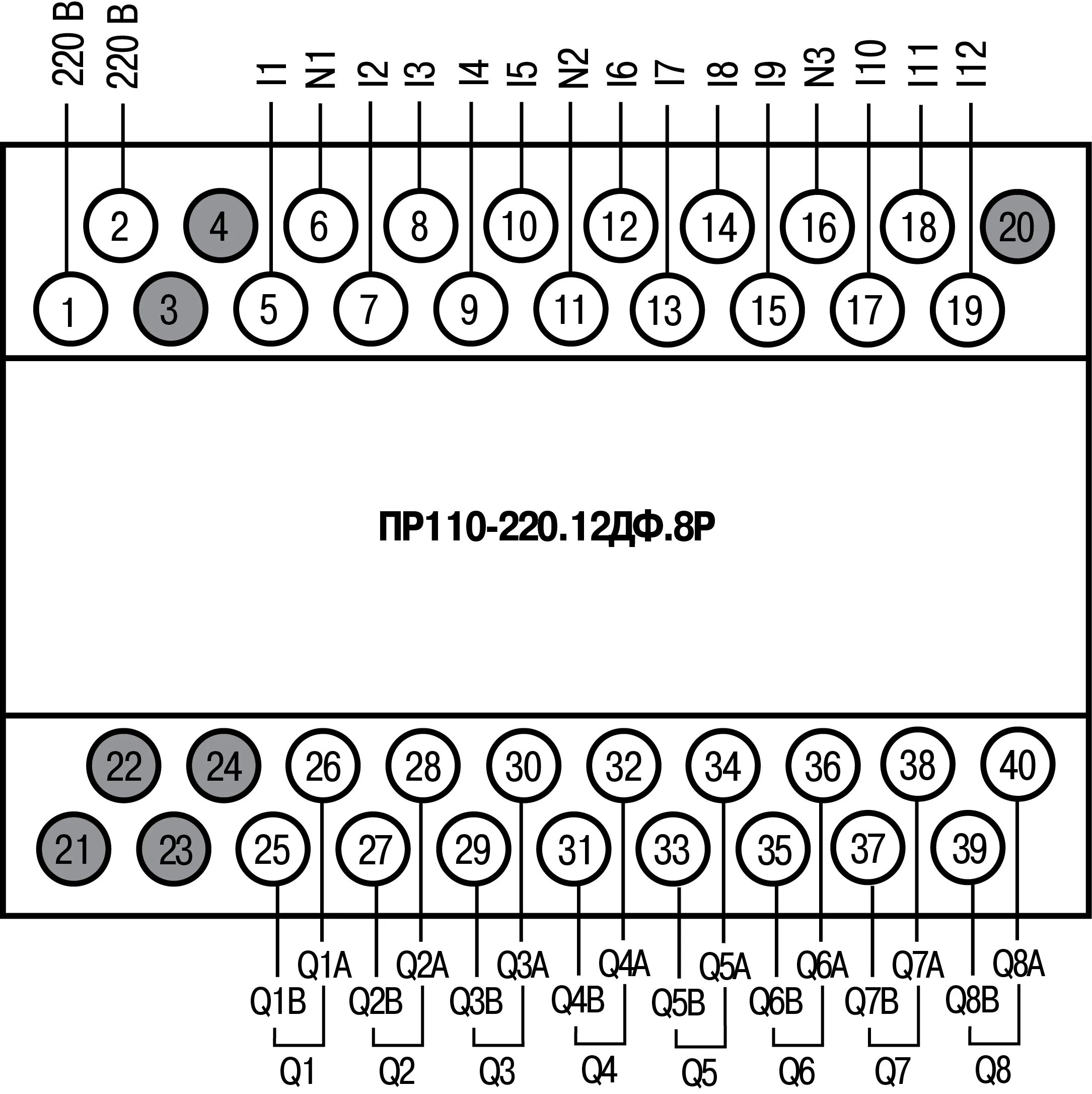 Пр110 220 8дф 4р схема подключения Руководство по эксплуатации ПР110