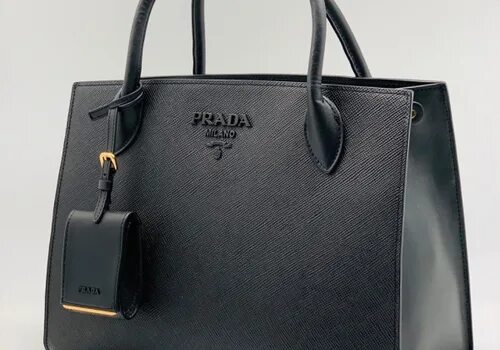 Прада сумки женские фото Женская сумка-тоут Prada черная LM-8516 - Lazurka Mall