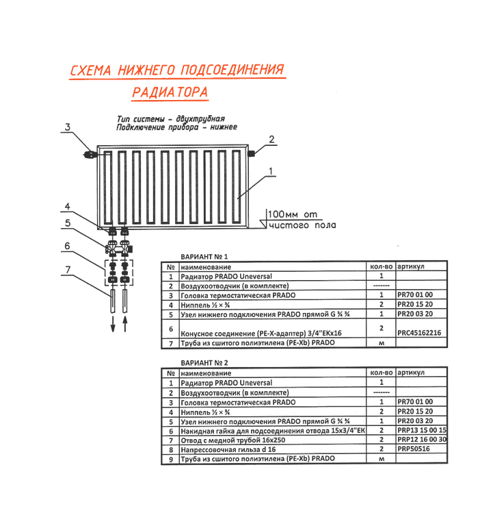 Прадо универсал радиаторы с нижним подключением Prado Universal U21 300x1800 стальной панельный радиатор с нижним подключением -