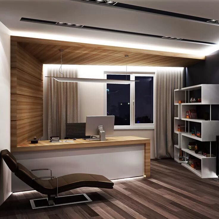 Практика современного дизайна Мужской кабинет Modern office interiors, Home office design, Modern office desig