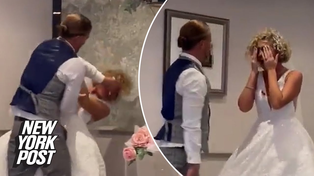 Пранк свадьба фото Viral TikTok of groom smashing wedding cake in bride’s face ignites internet New