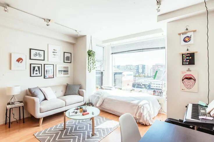 Правила оформления квартиры A Tiny 232-Square-Foot San Francisco Studio Is Bright, Comfy Apartment layout, A