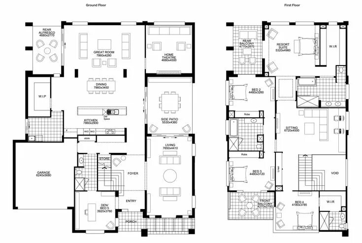 Правила планировки дома Floor Plan Friday: BIG double storey with 5 bedrooms Double storey house plans, 